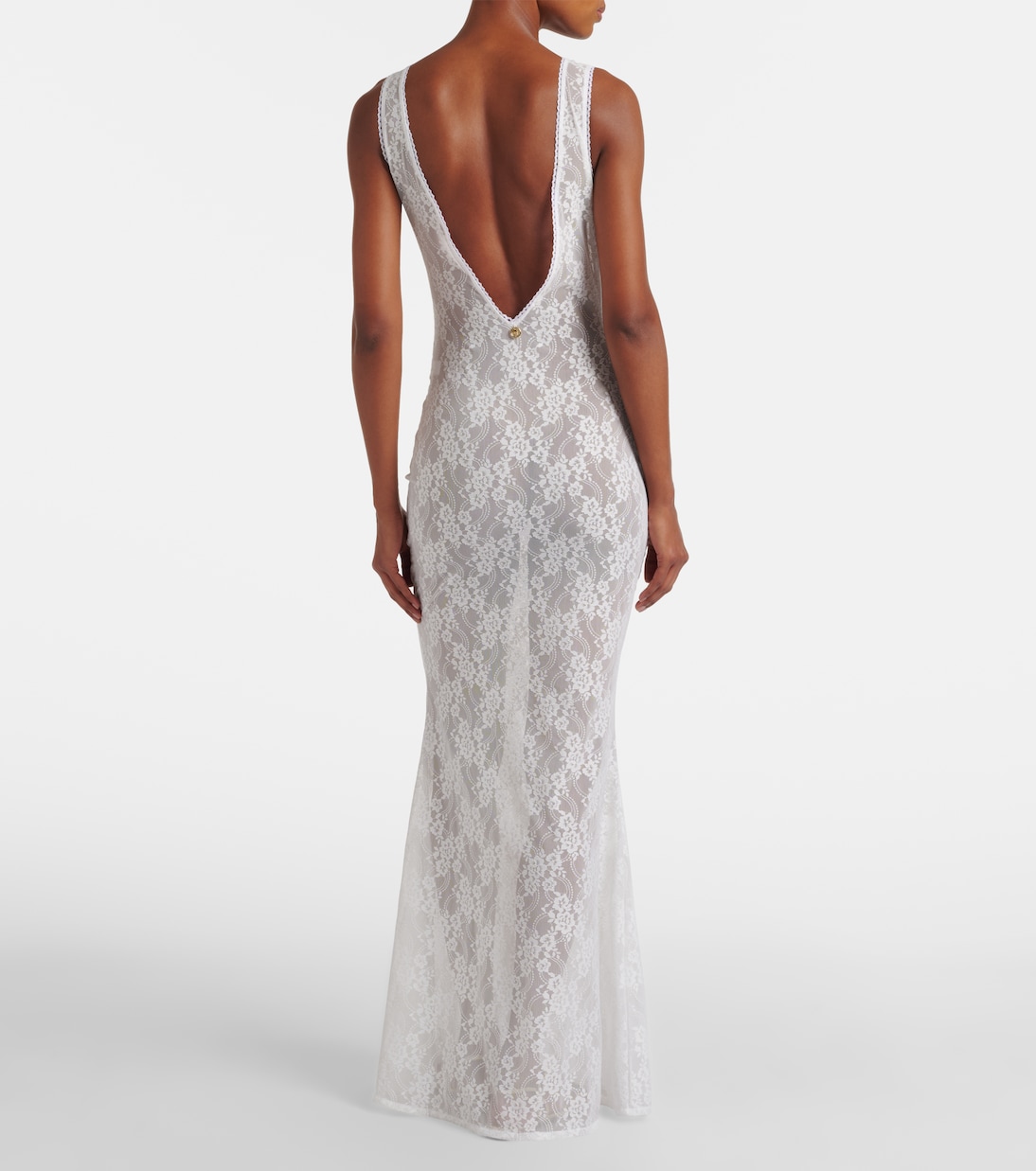 Adel sheer lace maxi dress | Bananhot
