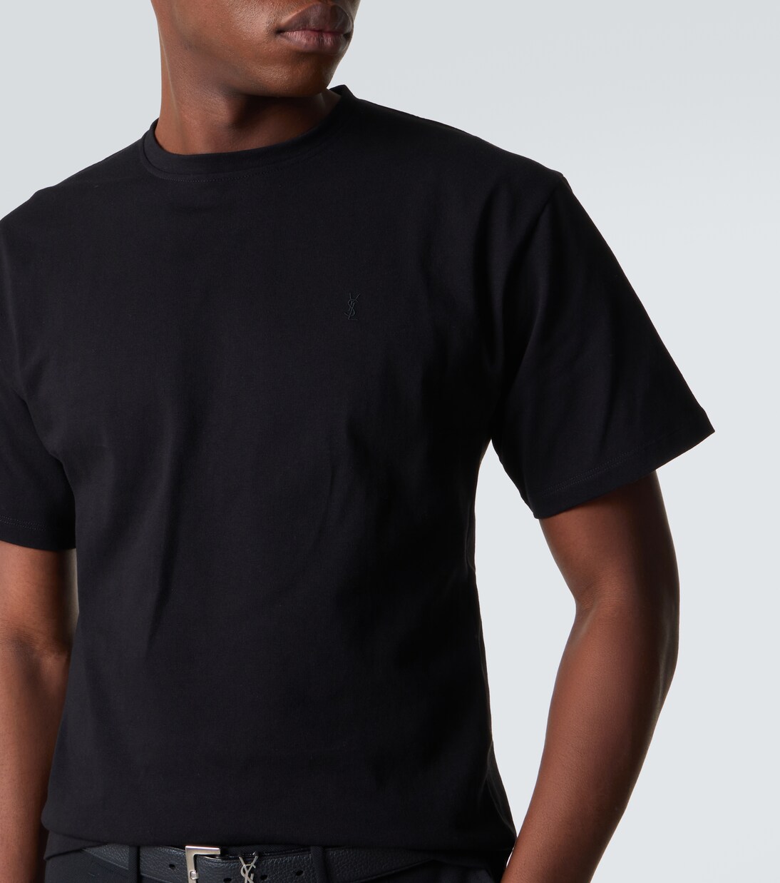 Cropped cotton jersey T-shirt | Saint Laurent