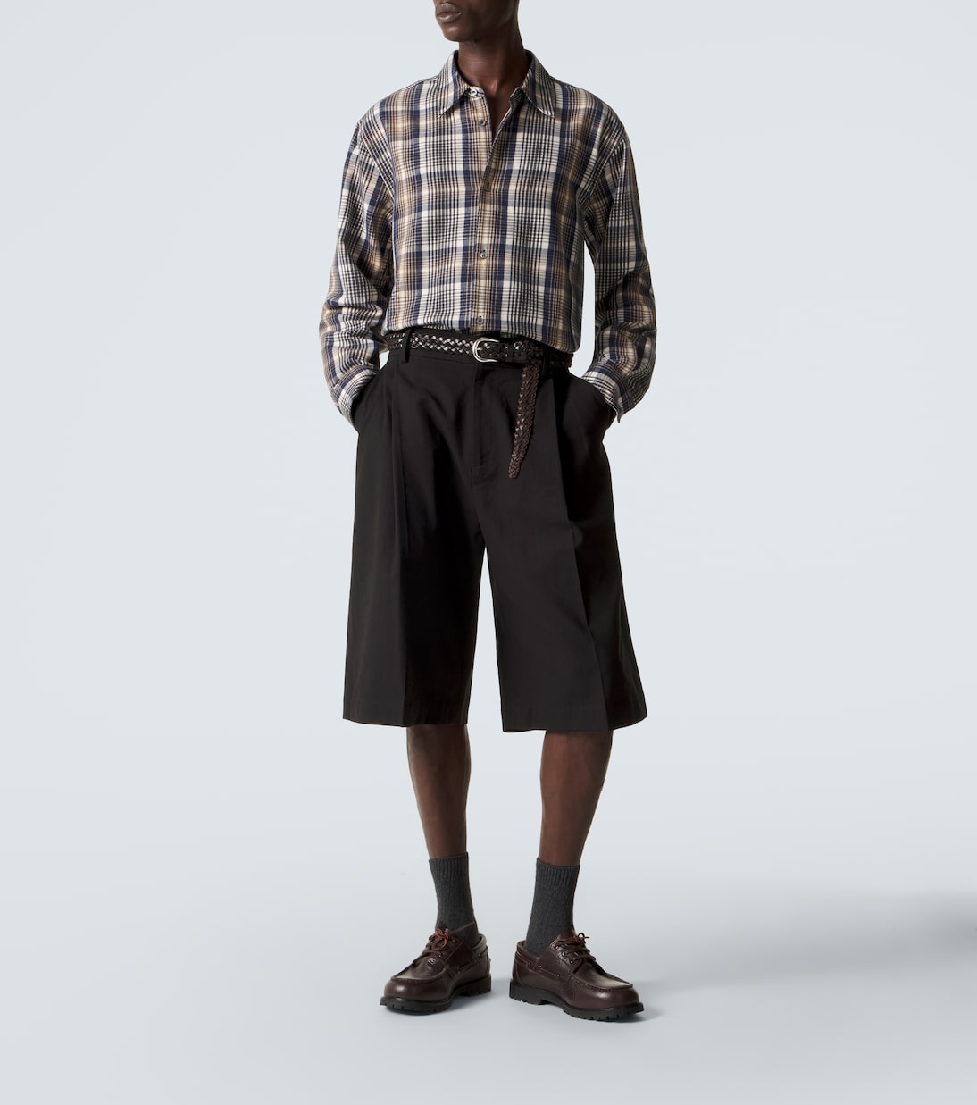 Bermuda-Shorts aus Baumwolle und Leinen | Studio Nicholson