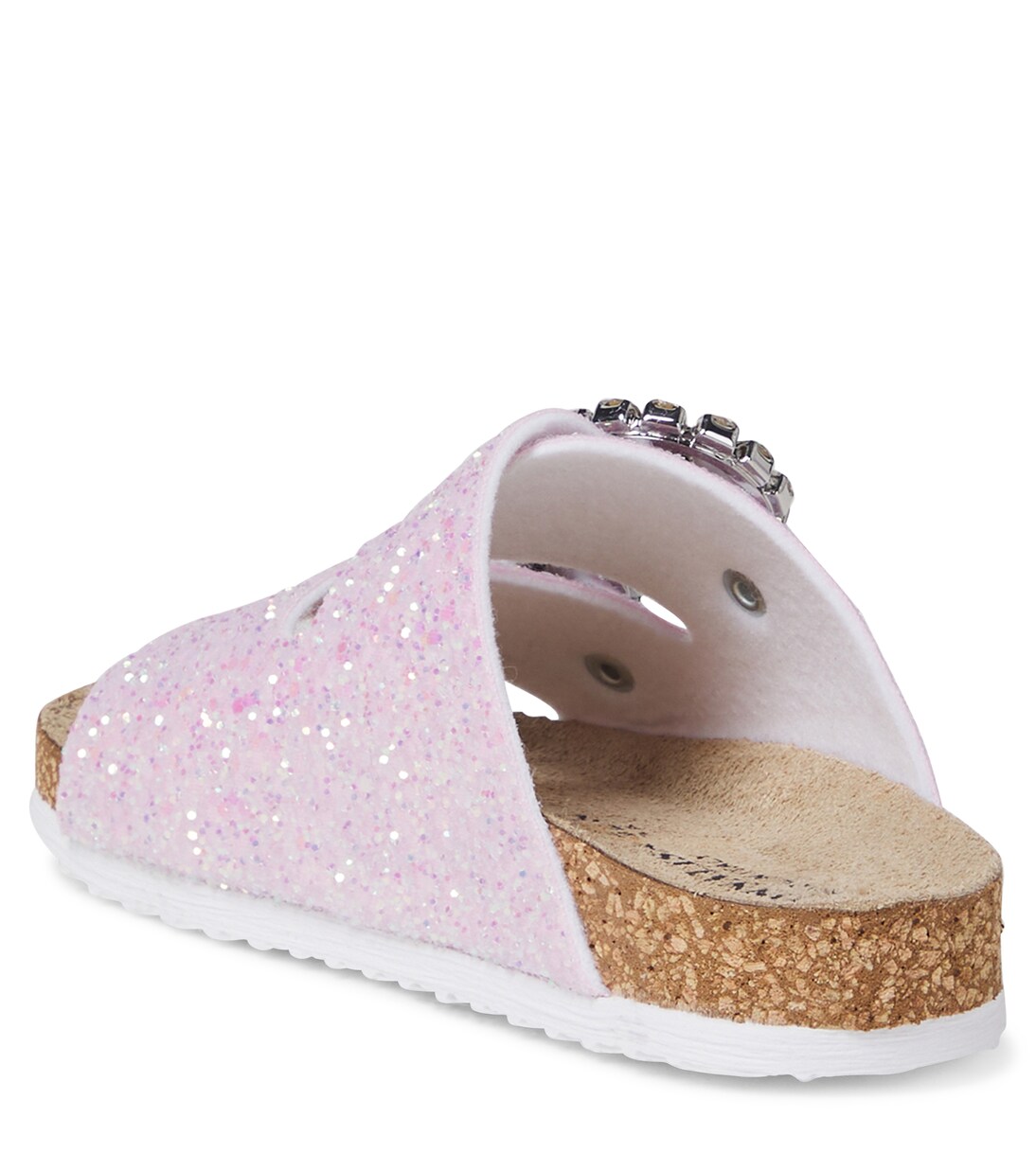 Crystal-embellished glitter sandals  | Monnalisa