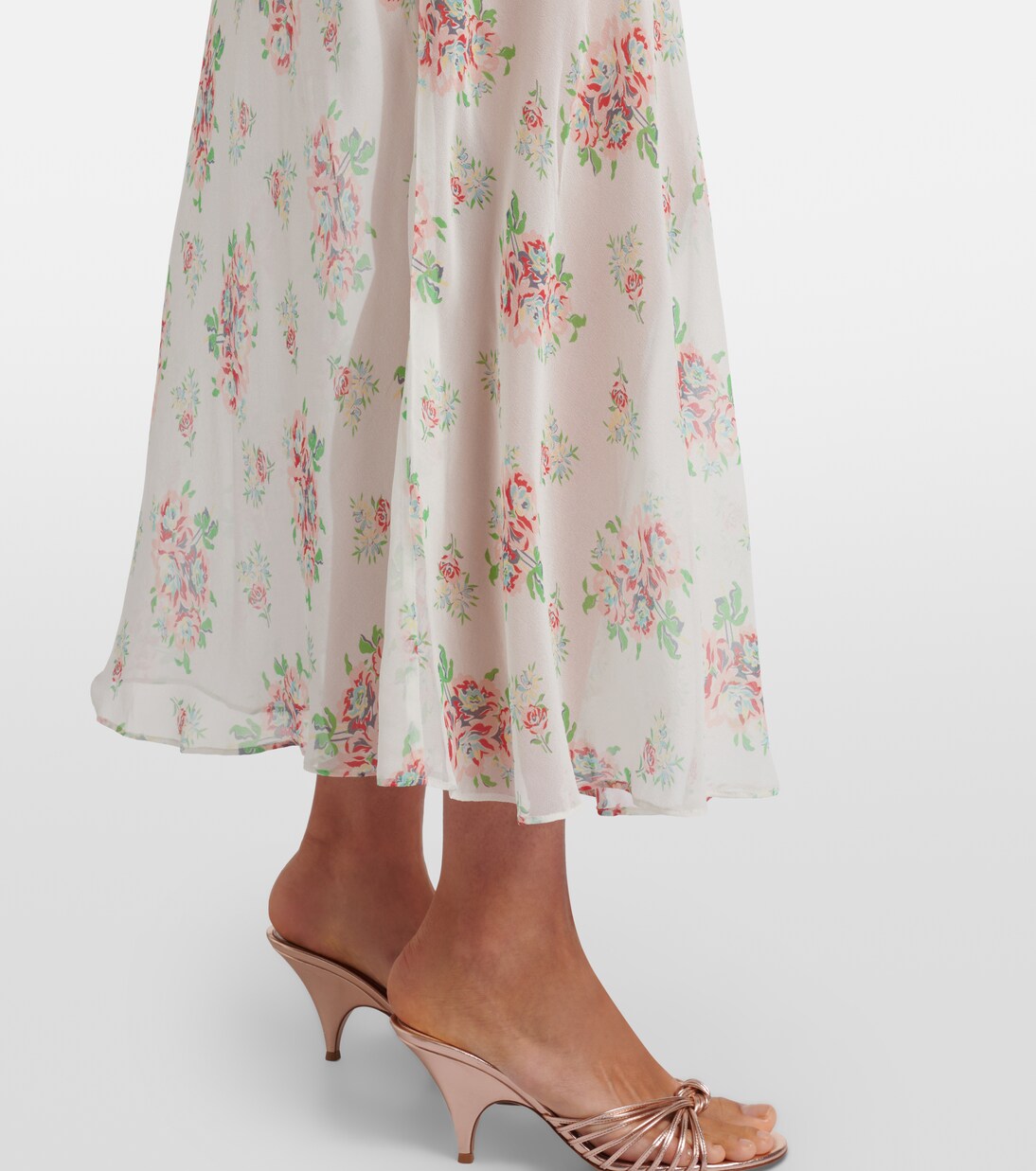 Vestido largo Amelisse de seda floral | Dôen