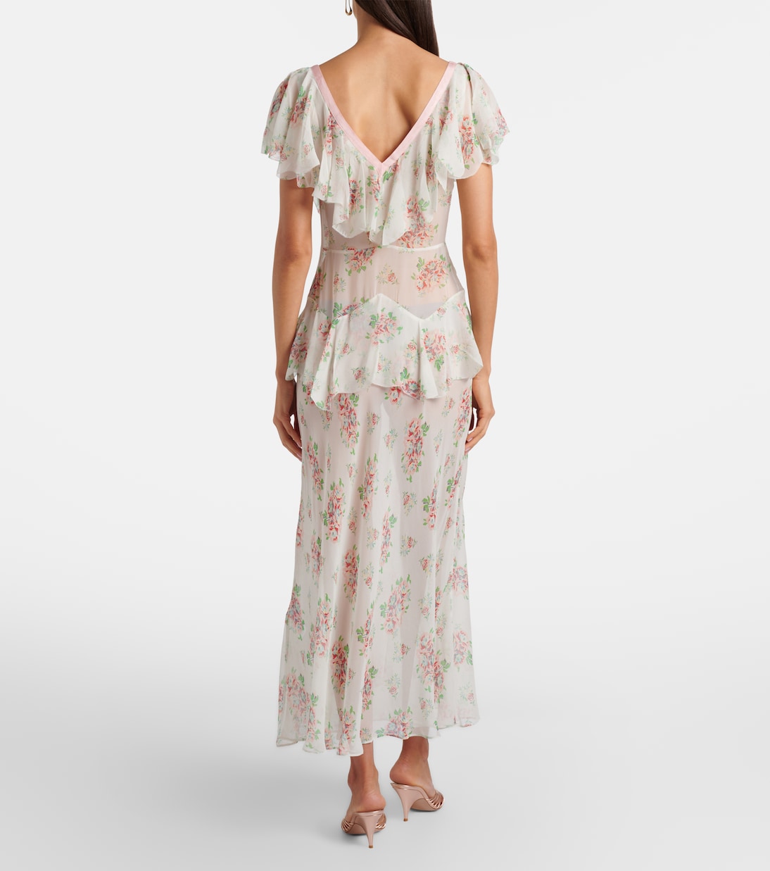 Vestido largo Amelisse de seda floral | Dôen