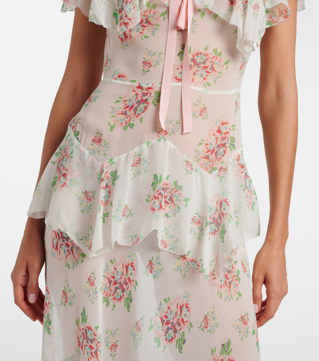 Vestido largo Amelisse de seda floral | Dôen