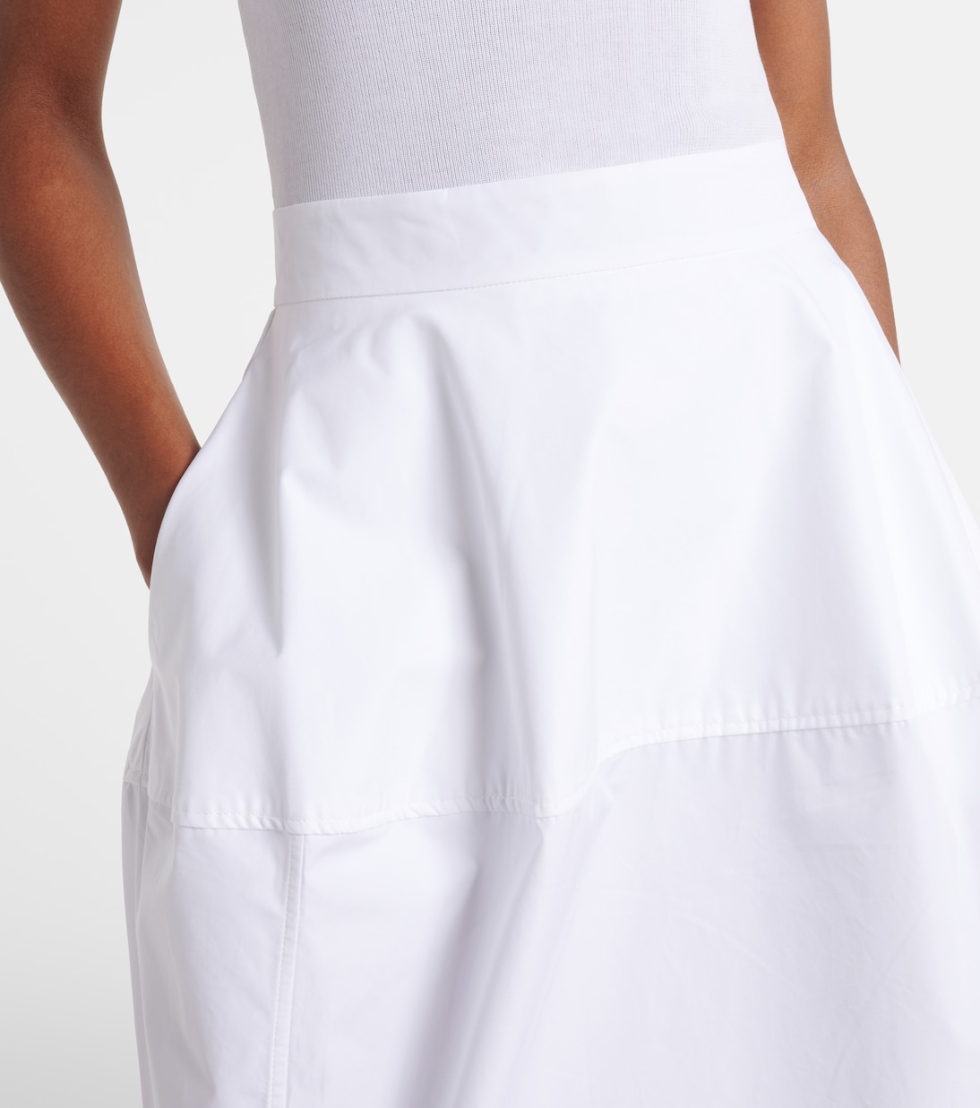 Cotton poplin midi skirt | Róhe