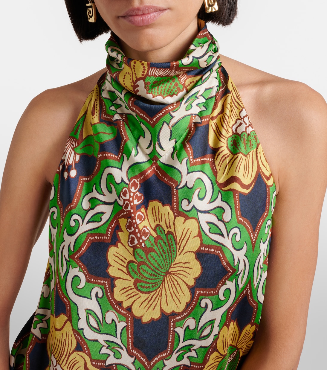 Liana printed silk satin top | Alémais