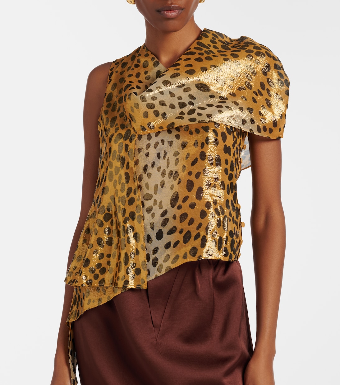 Silk-blend lamé top | Jacques Wei