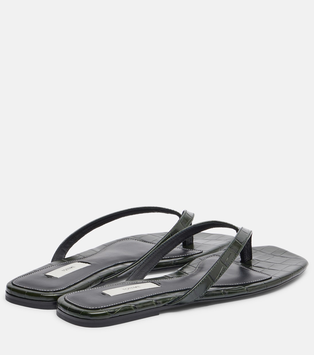 Sandales tongs en cuir effet croco | Toteme