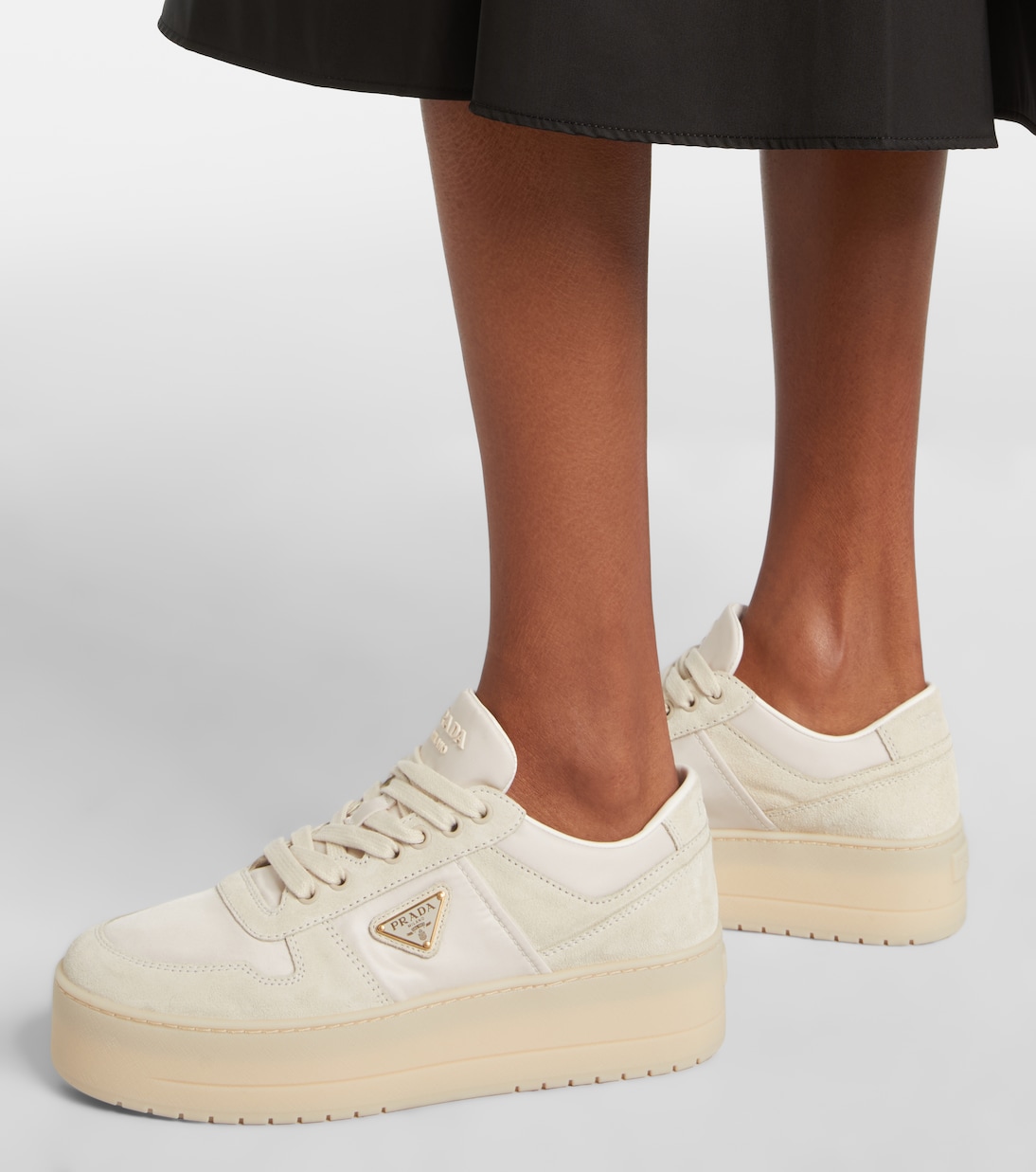 Sneakers Downtown Bold aus Re-Nylon und Veloursleder | Prada