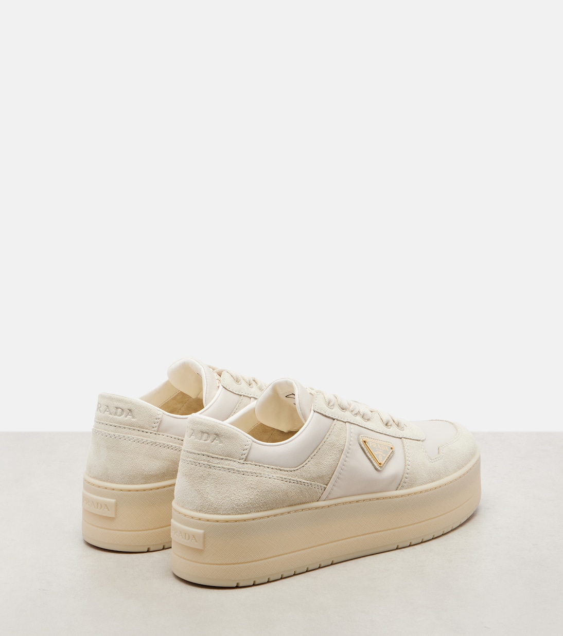 Sneakers Downtown Bold aus Re-Nylon und Veloursleder | Prada