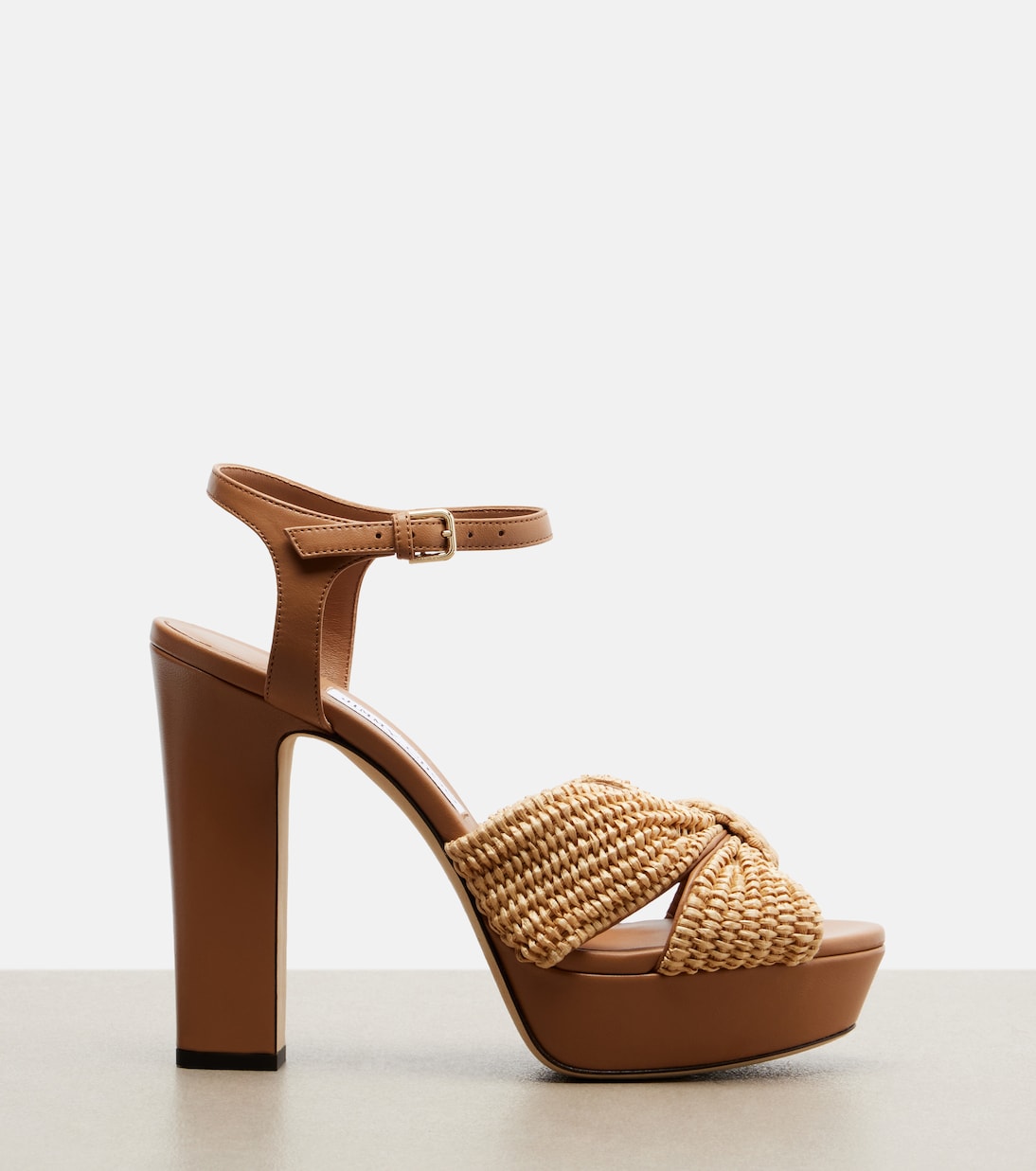 Heloise raffia and leather sandals  | Jimmy Choo
