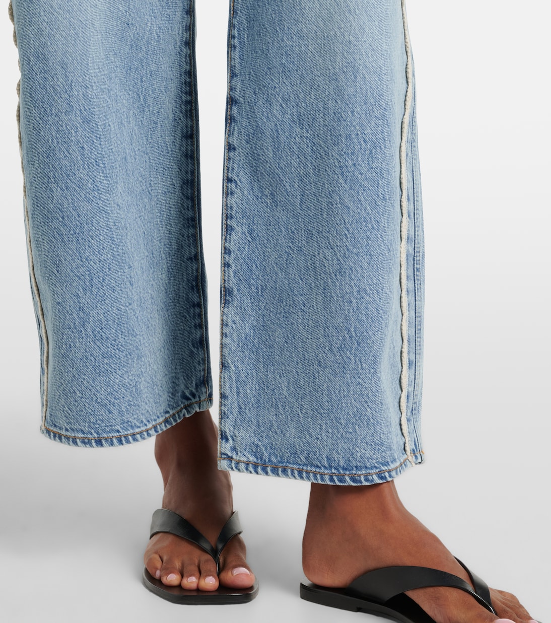 Crochet Bow cropped wide-leg jeans | Frame