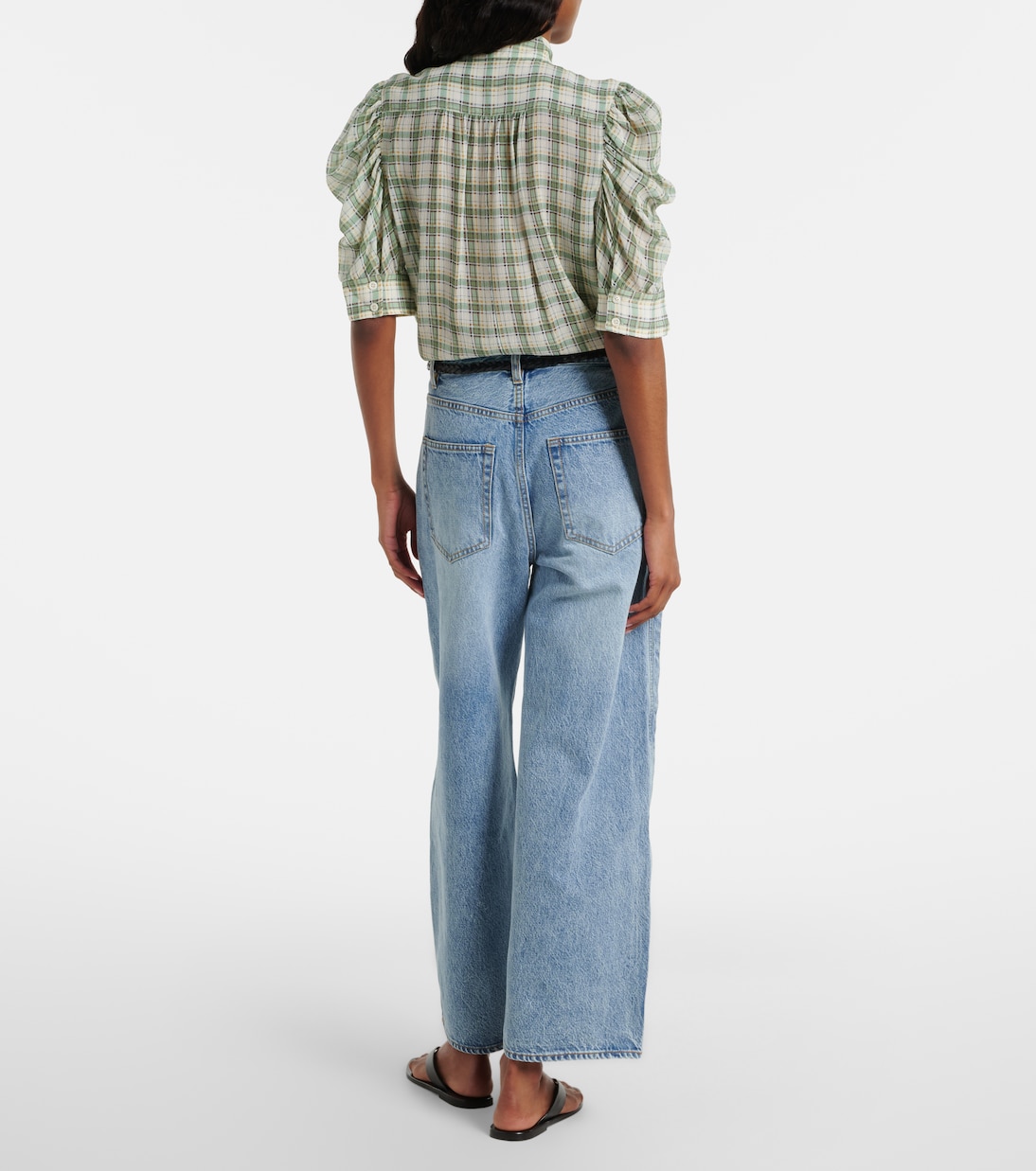 Crochet Bow cropped wide-leg jeans | Frame