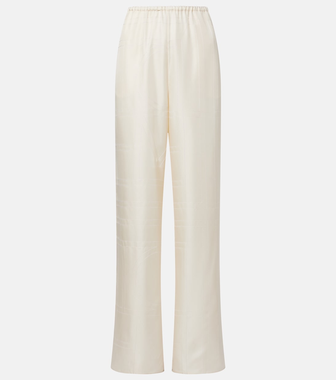 Embroidered silk satin pajama pants | Toteme