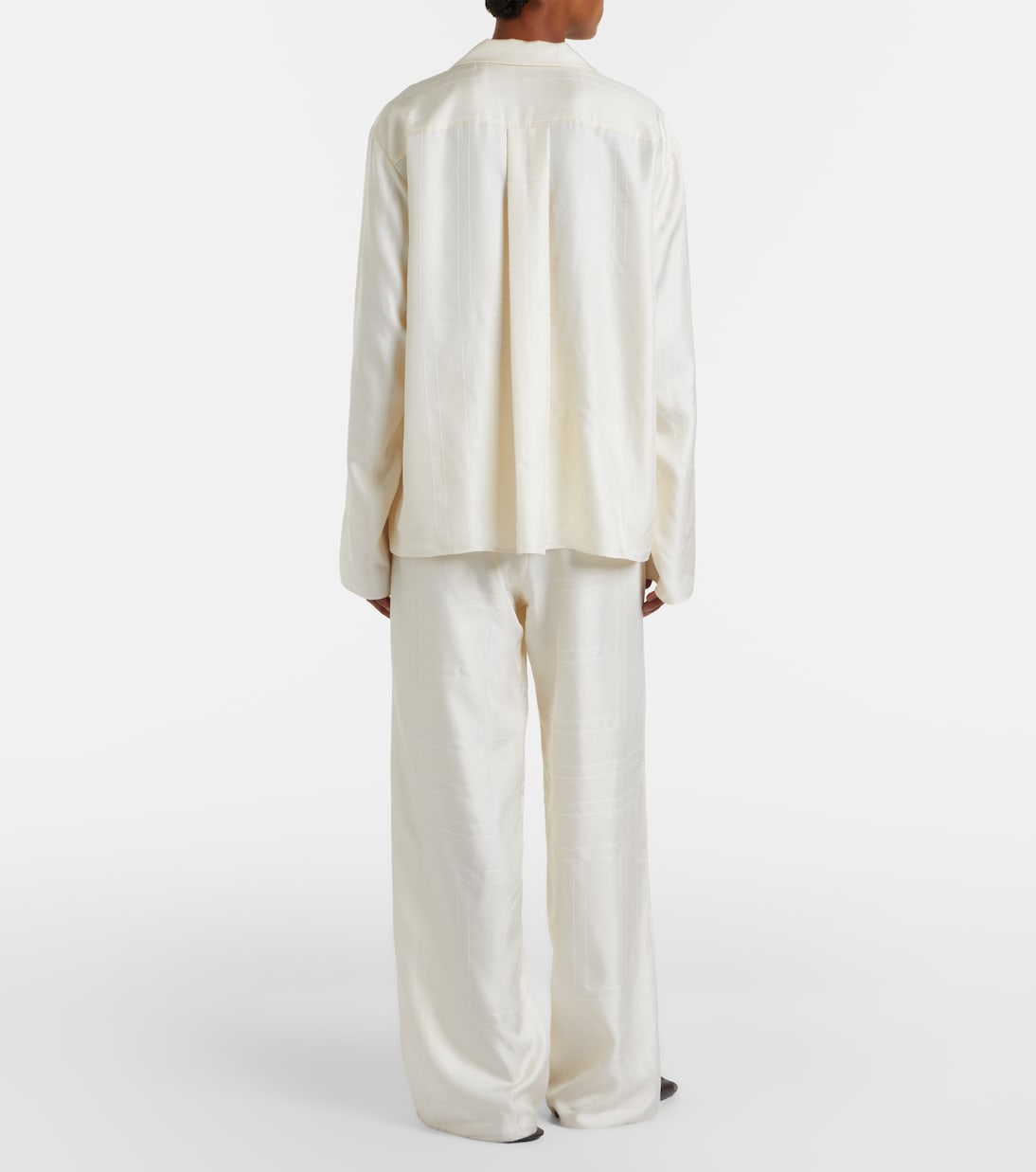 Embroidered silk satin pajama pants | Toteme