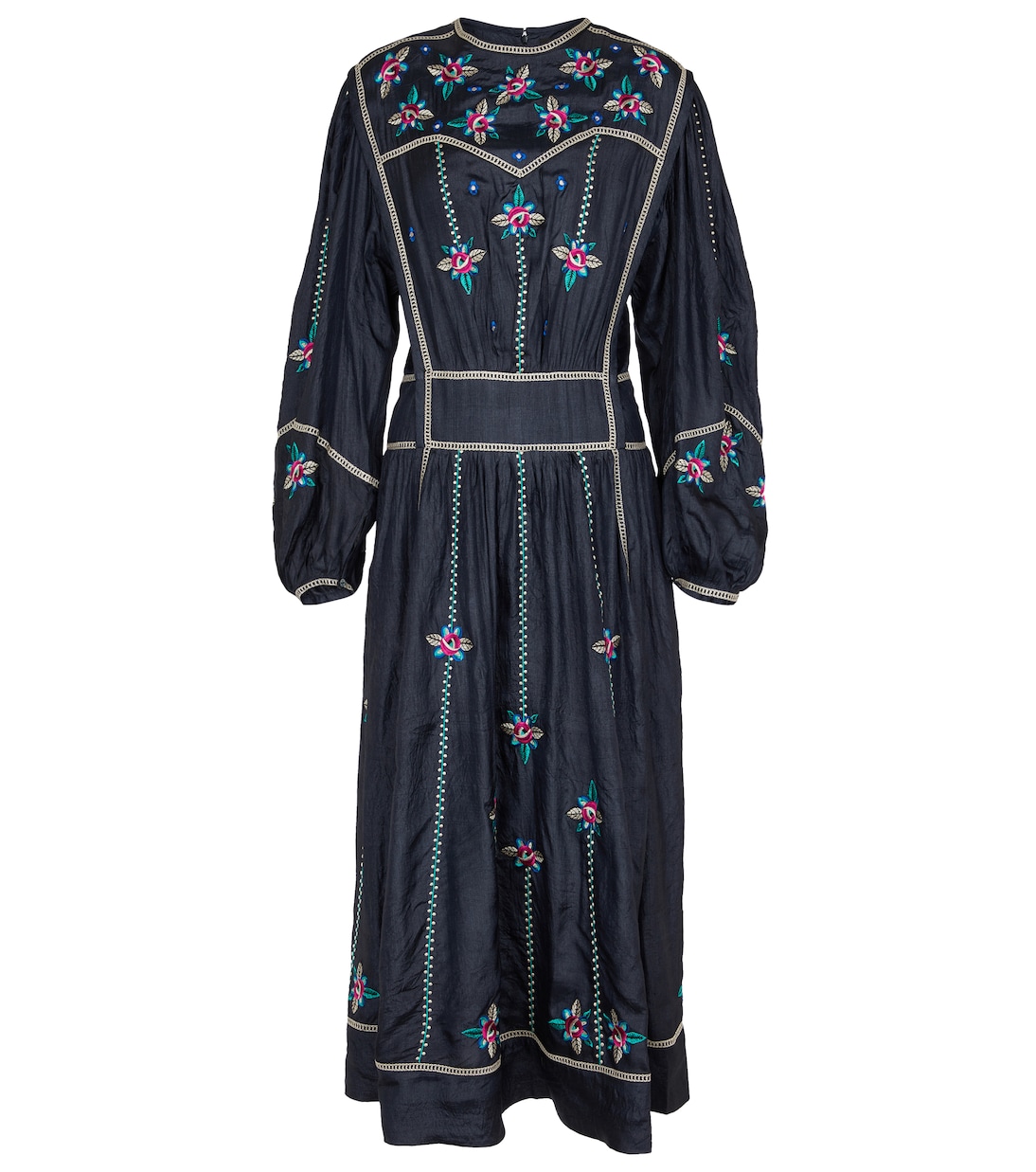 Abito midi Caroline in seta con ricamo | Isabel Marant