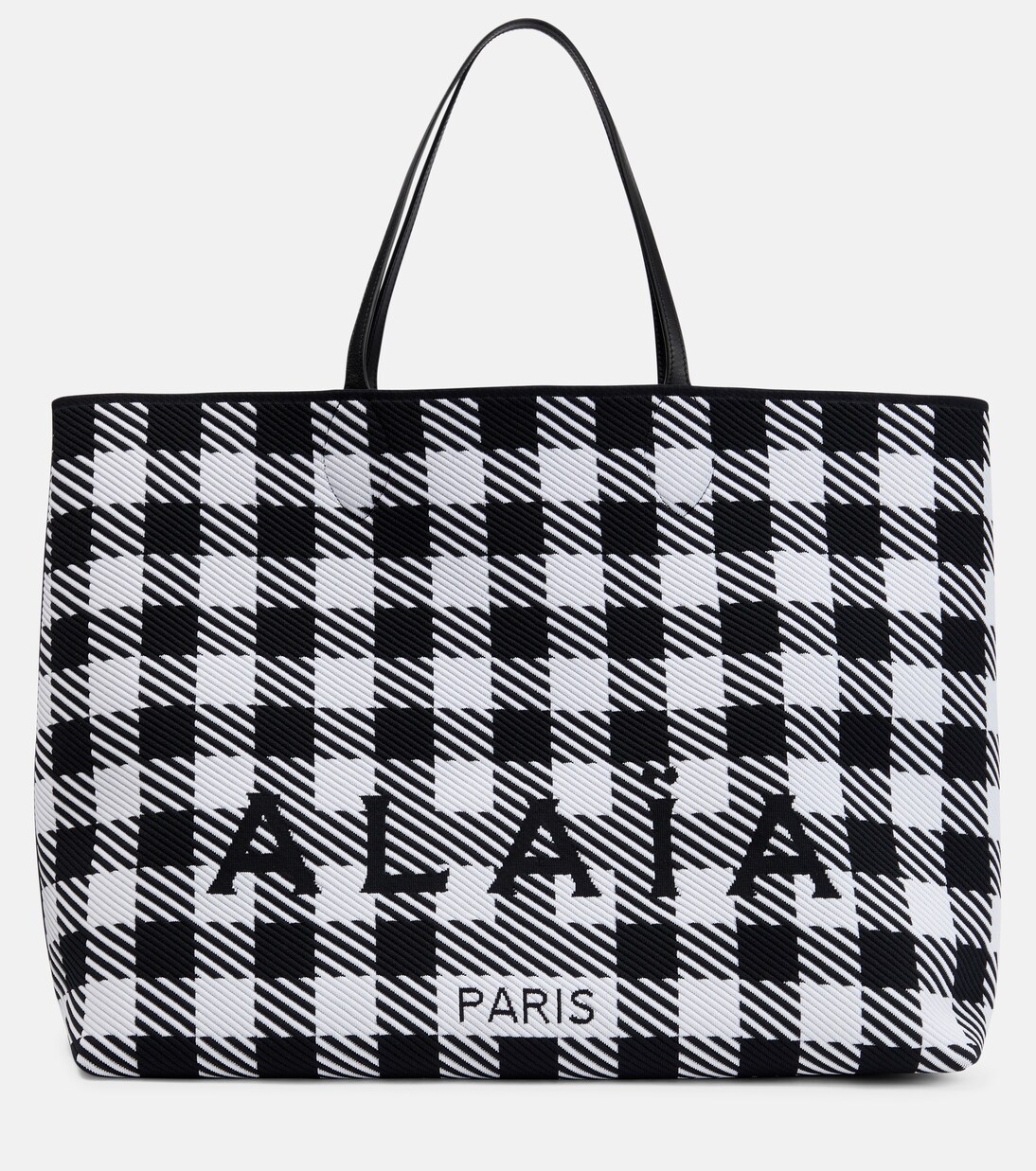 Logo checked tote | Alaïa