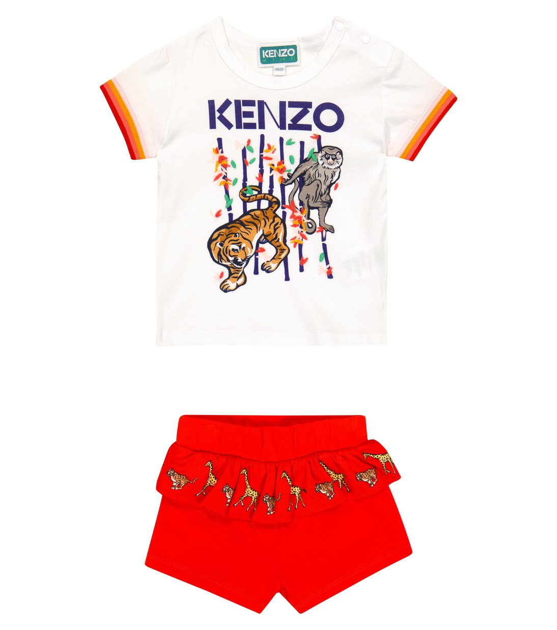 Baby set of printed cotton T-shirt and shorts | Kenzo Kids