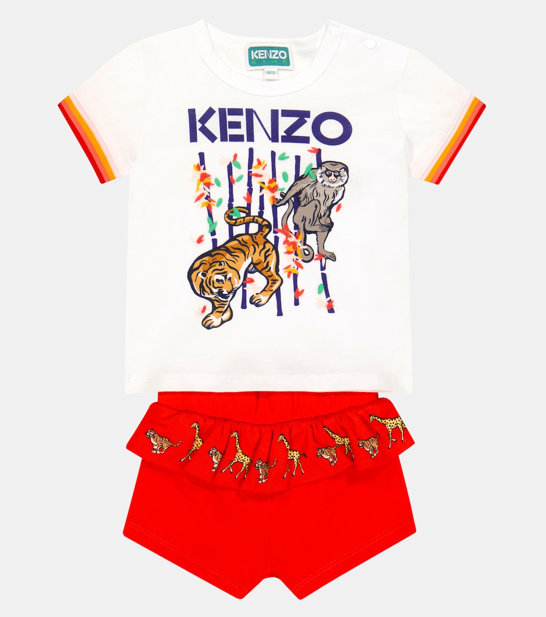 Baby set of printed cotton T-shirt and shorts | Kenzo Kids