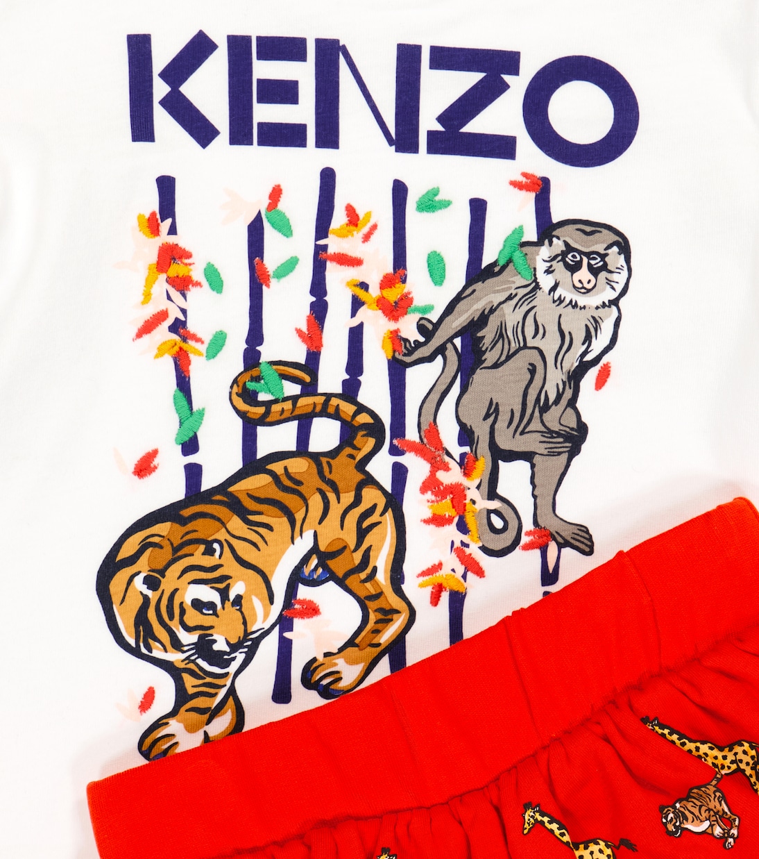Baby set of printed cotton T-shirt and shorts | Kenzo Kids