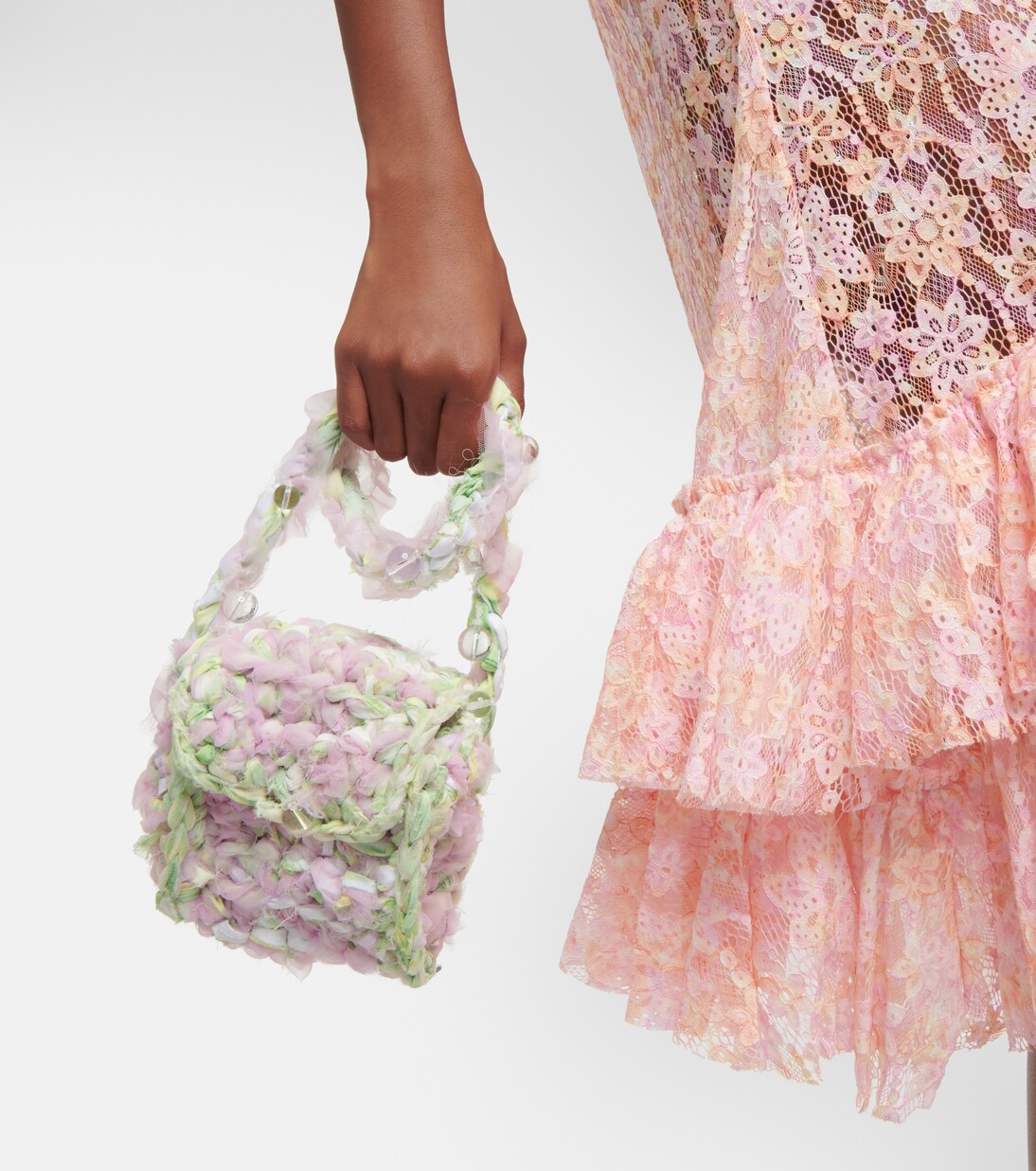 Mini crochet tulle shoulder bag | Susan Fang