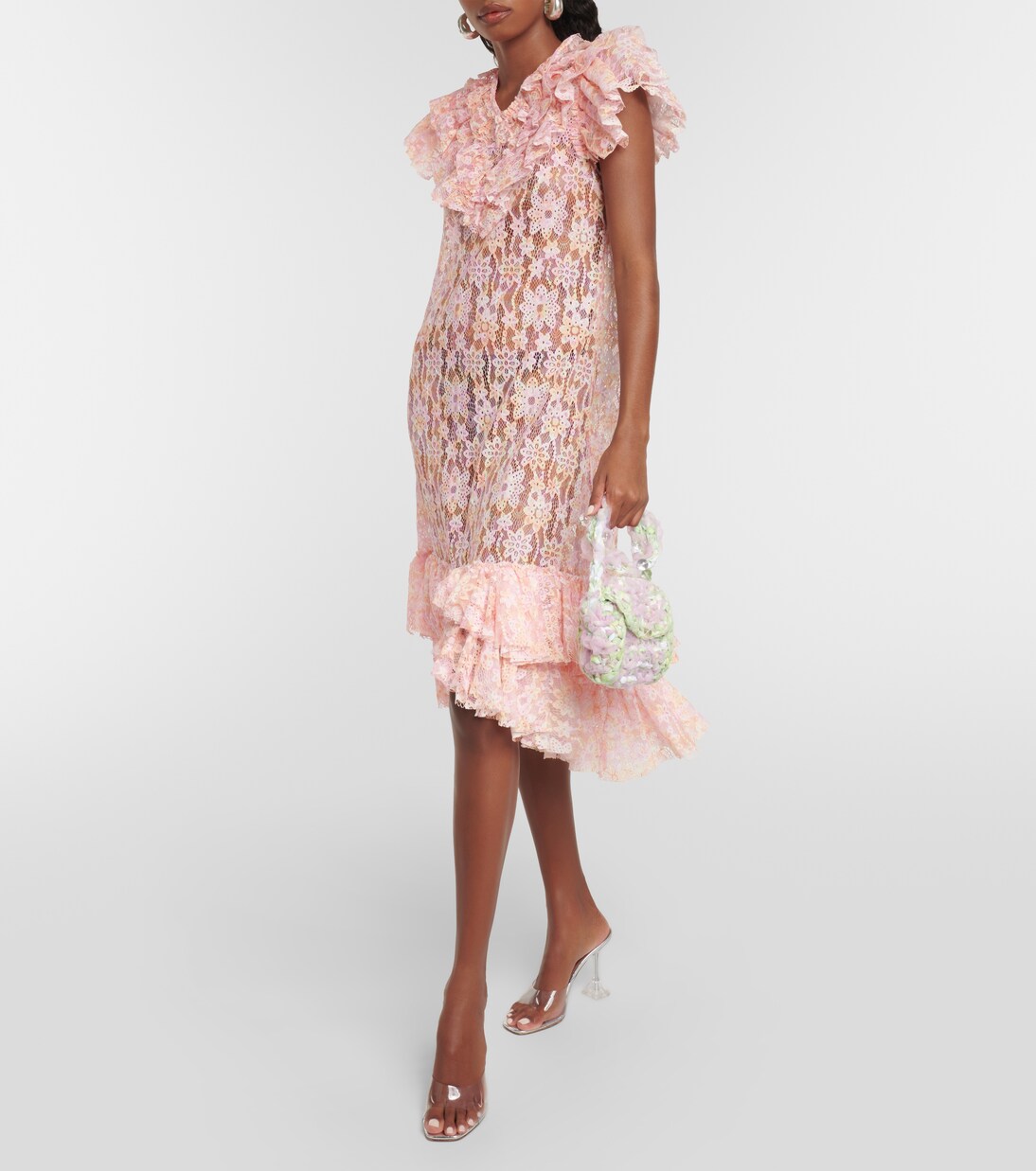 Mini crochet tulle shoulder bag | Susan Fang