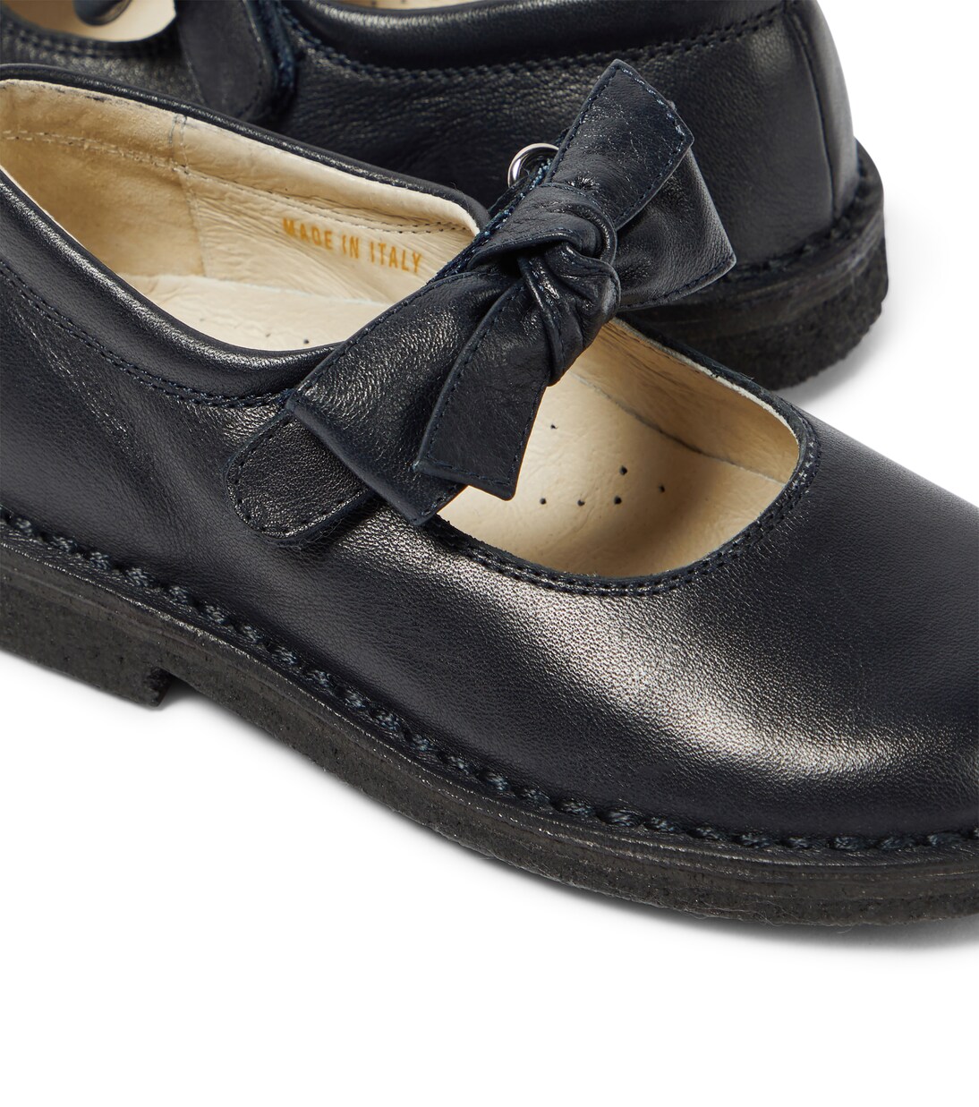 Bow-detail leather ballet flats | Il Gufo