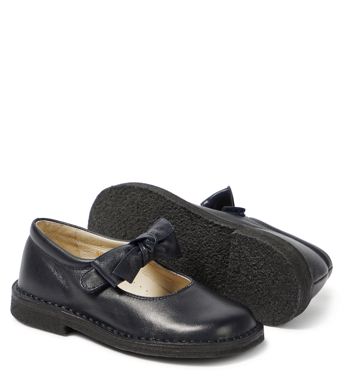 Bow-detail leather ballet flats | Il Gufo