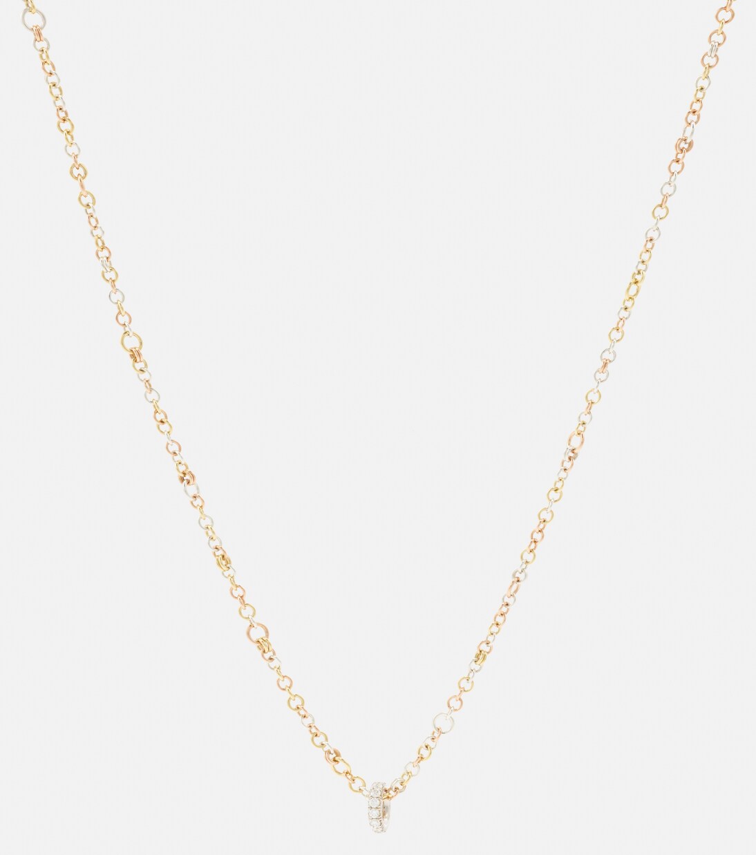 Set de collier et bague Gravity en or jaune, rose et blanc 18 ct et argent | Spinelli Kilcollin