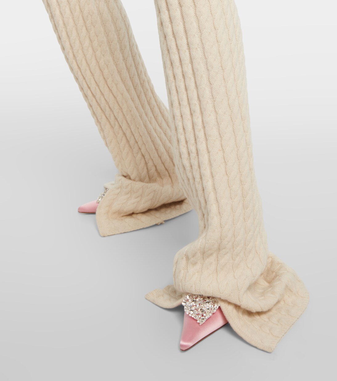 Floral-appliqué split-hem flared pants | Magda Butrym