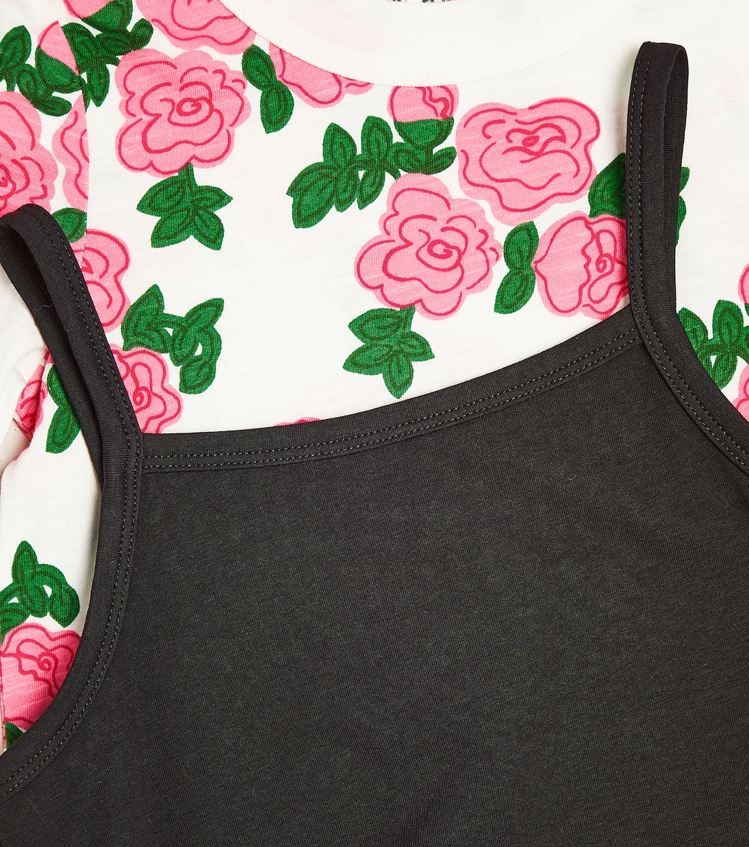 Roses cotton jersey T-shirt and dress set | Mini Rodini