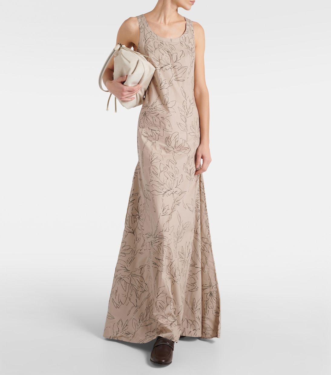 Floral cotton maxi dress | Brunello Cucinelli