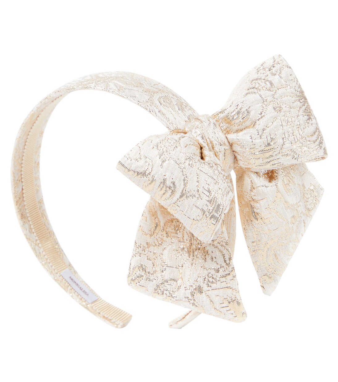 Bow-detail lamé brocade headband | Monnalisa