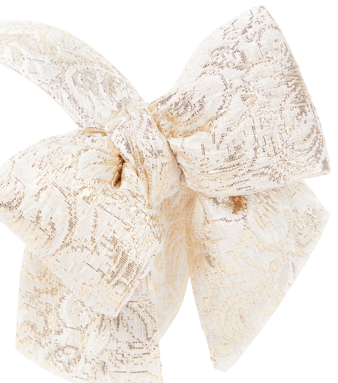 Bow-detail lamé brocade headband | Monnalisa