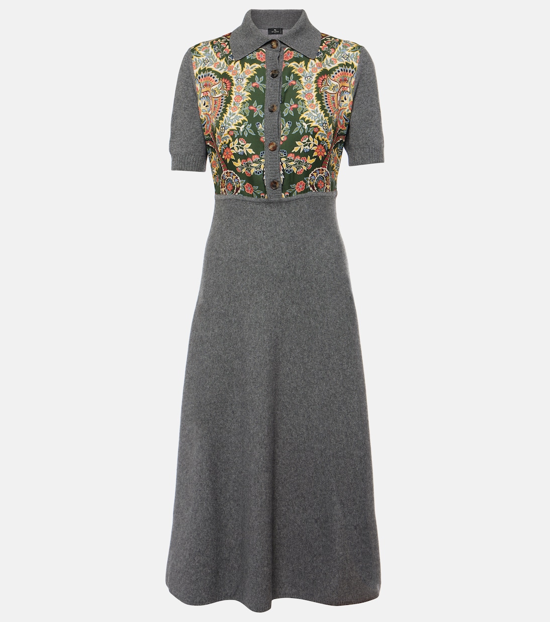 Paisley silk-trimmed polo dress | Etro