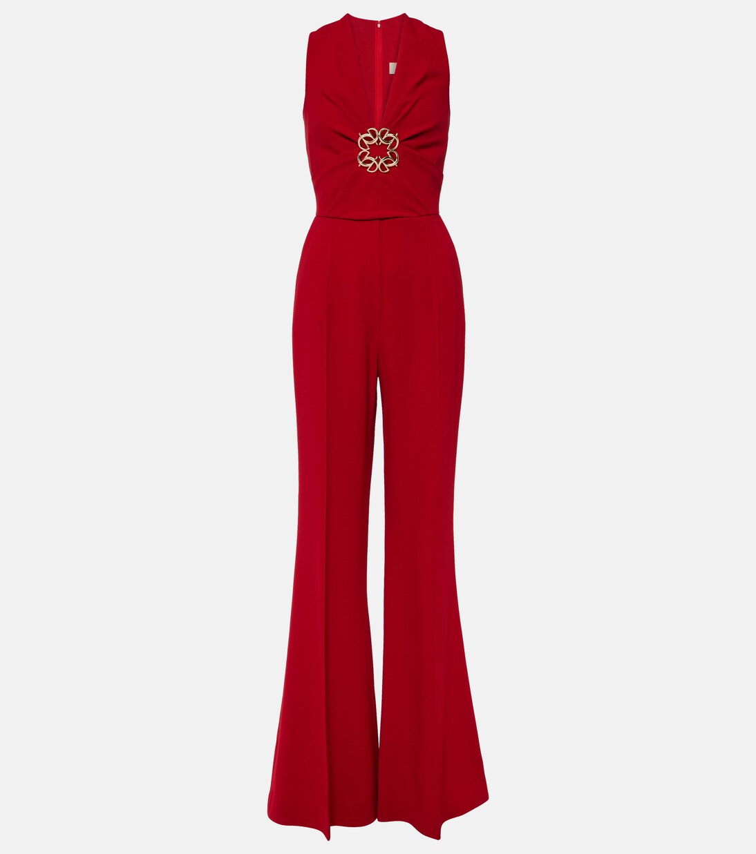 Gathered embellished cady jumpsuit | Elie Saab