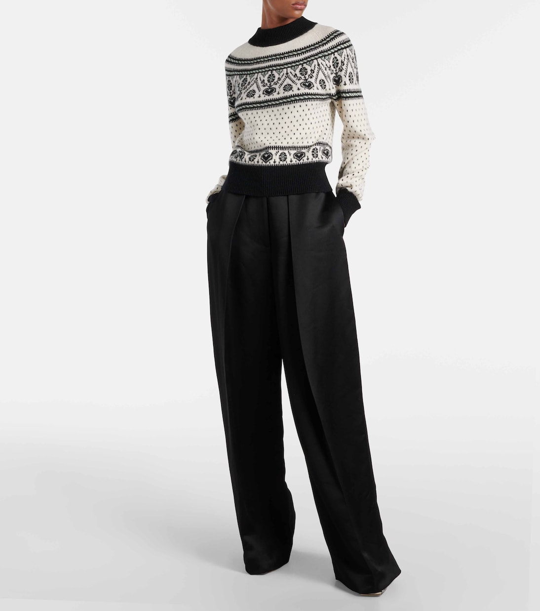 Weite High-Rise-Hose Marinta aus Satin | Khaite