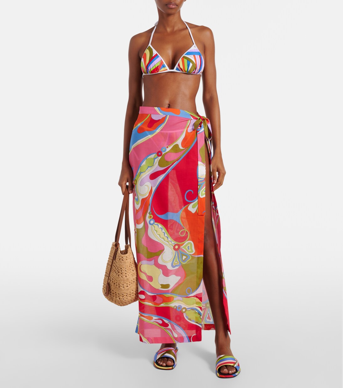Orchidee cotton muslin beach cover-up | Pucci
