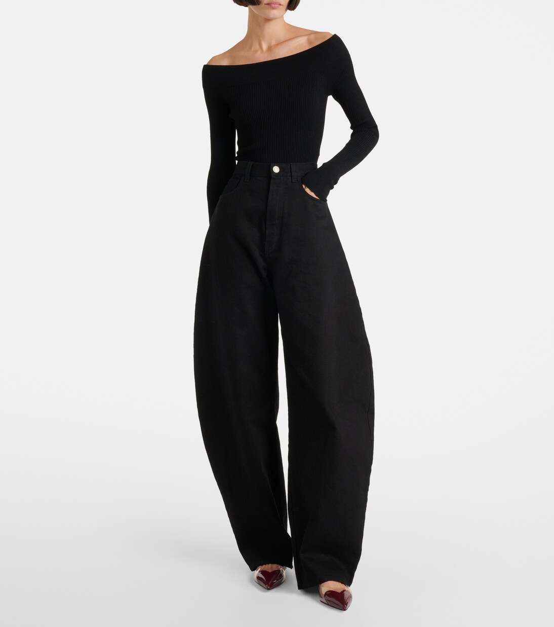 Ballerines Le Cœur en cuir verni et PU | Alaïa