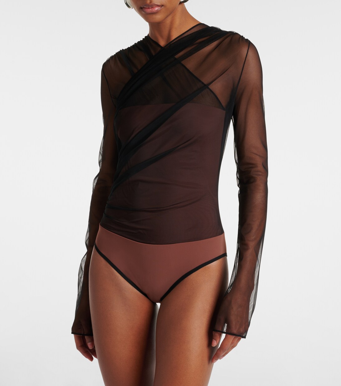 Renee draped tulle bodysuit | Nensi Dojaka