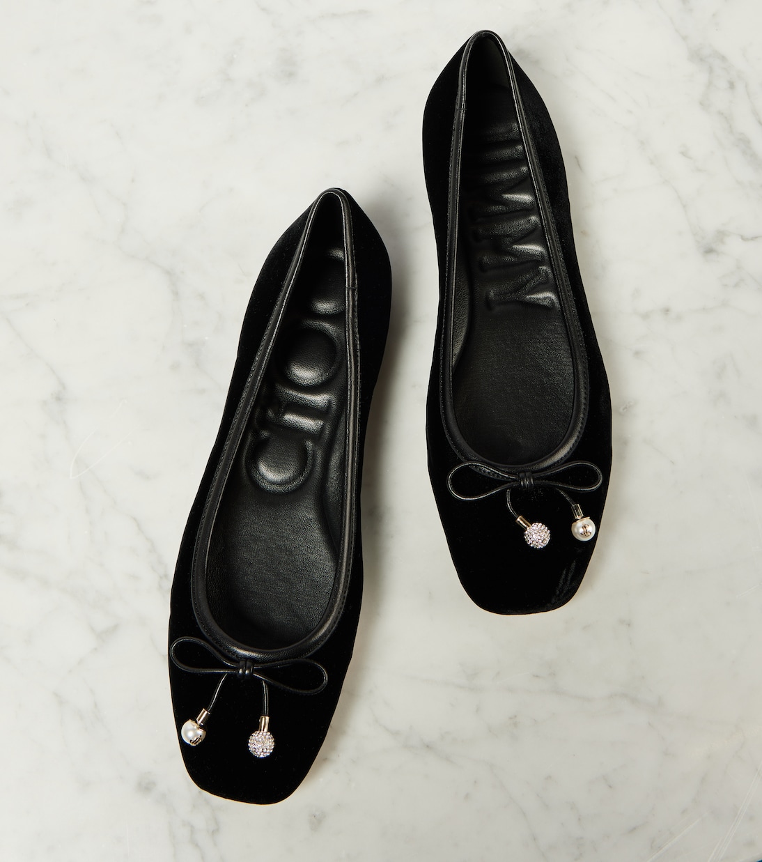 Elme velvet ballet flats | Jimmy Choo