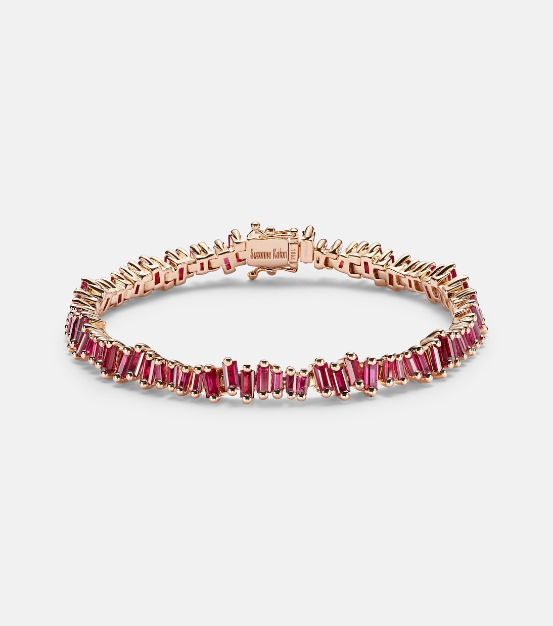 Pulsera Bold de oro rosa de 18 ct con rubíes | Suzanne Kalan