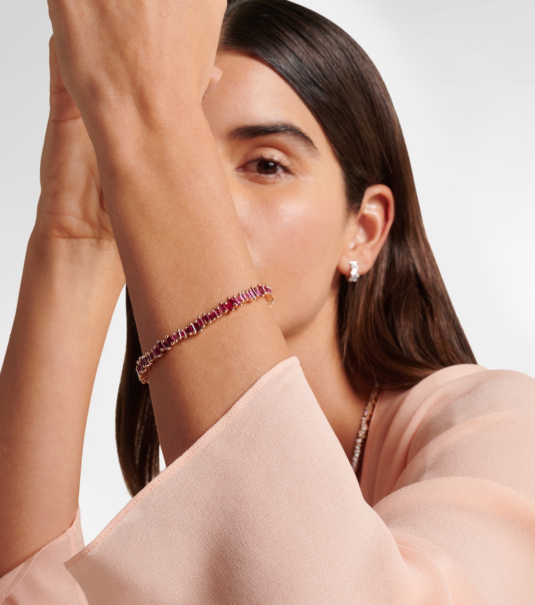 Pulsera Bold de oro rosa de 18 ct con rubíes | Suzanne Kalan