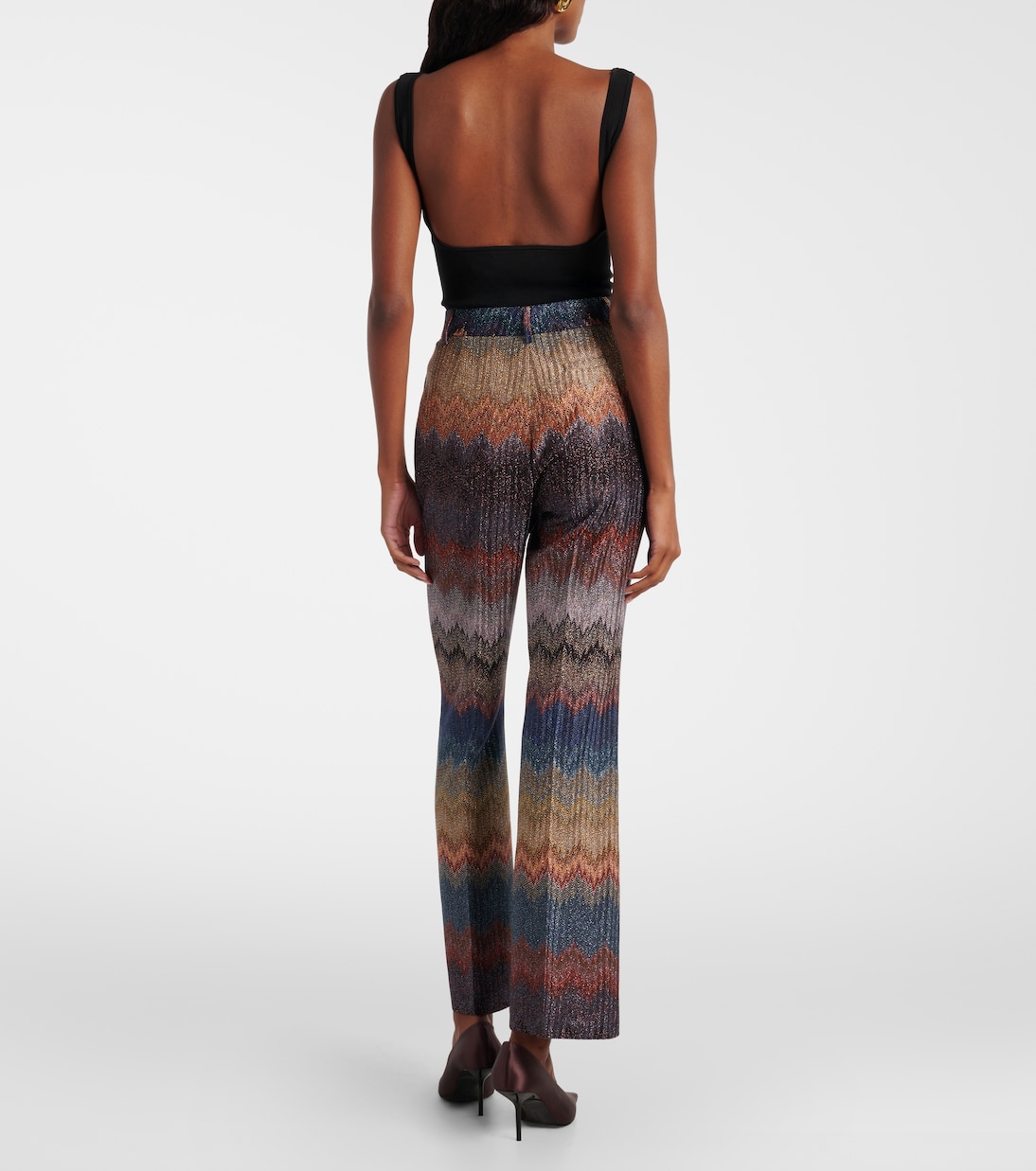 Zigzag lamé flared pants | Missoni