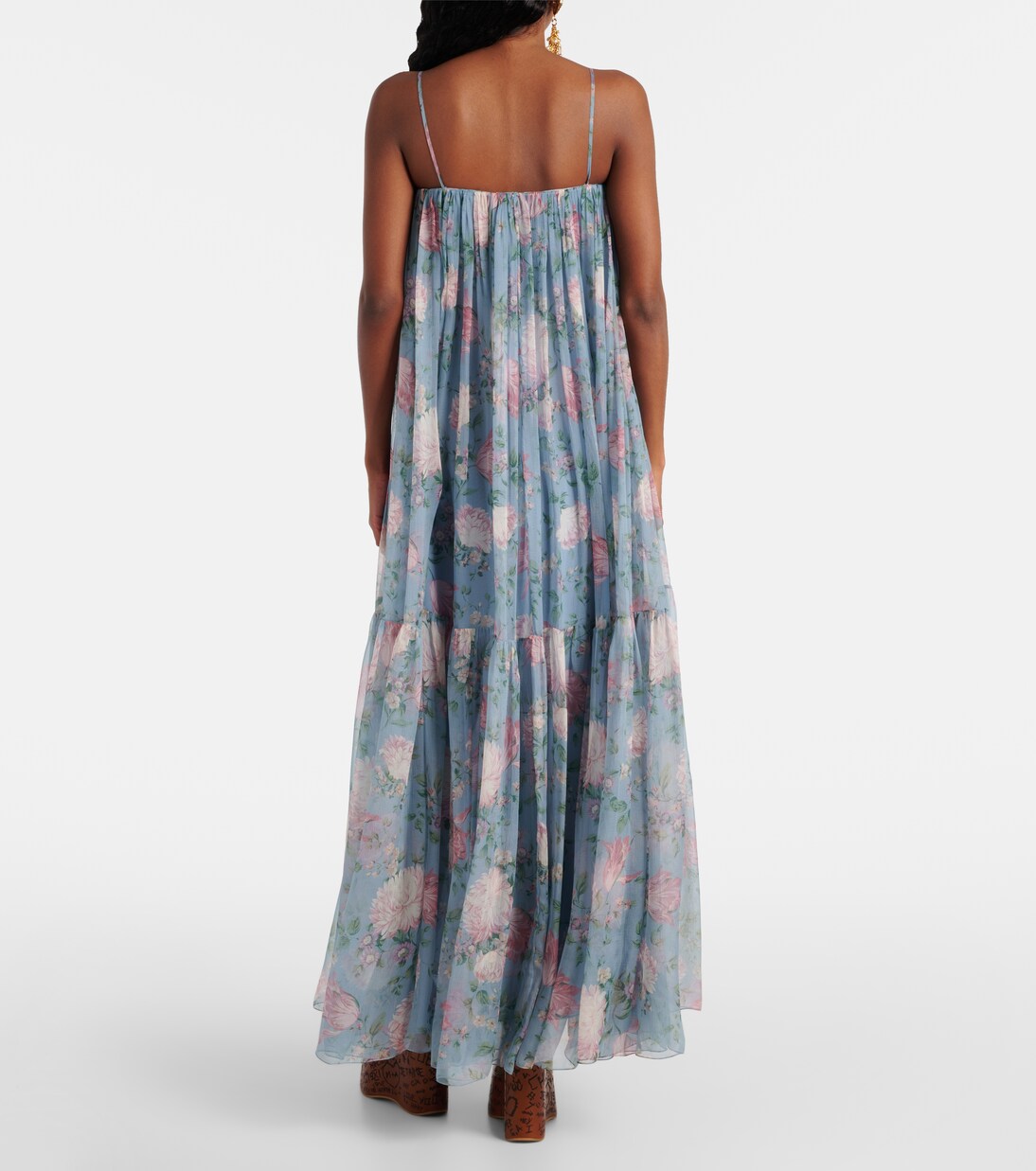 Floral silk muslin maxi dress | Chloé