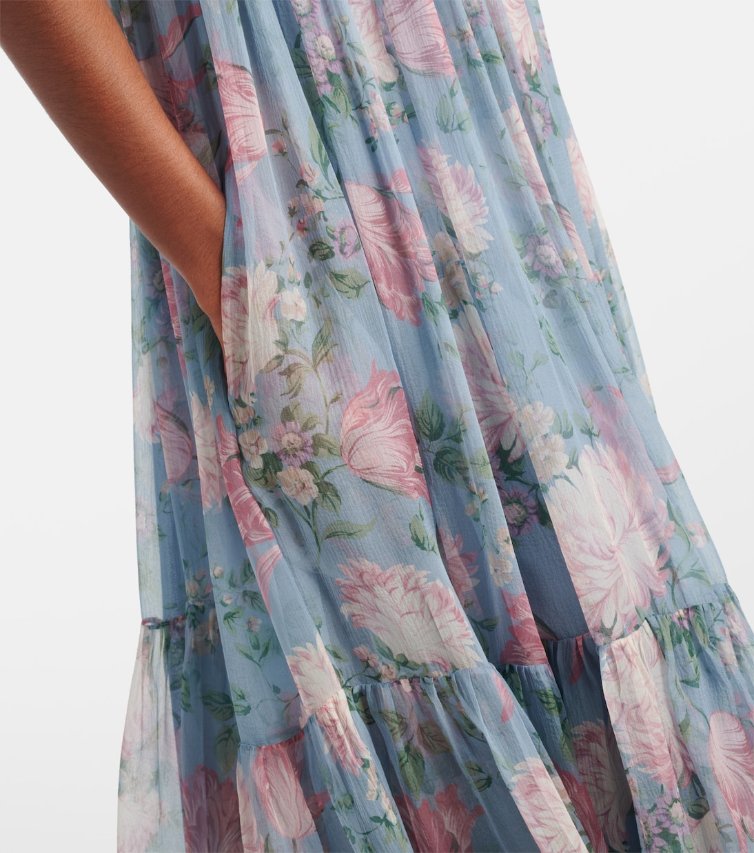 Floral silk muslin maxi dress | Chloé