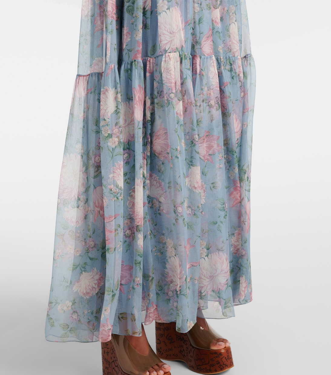 Floral silk muslin maxi dress | Chloé