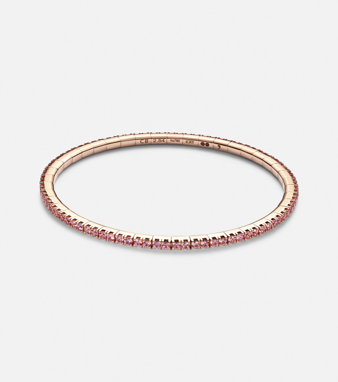 Stretchy 18kt rose gold tennis bracelet with sapphires | Bucherer Fine Jewellery