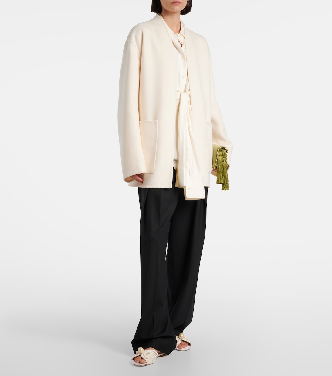 Verzierte Pantoletten Siva aus Satin | Jimmy Choo