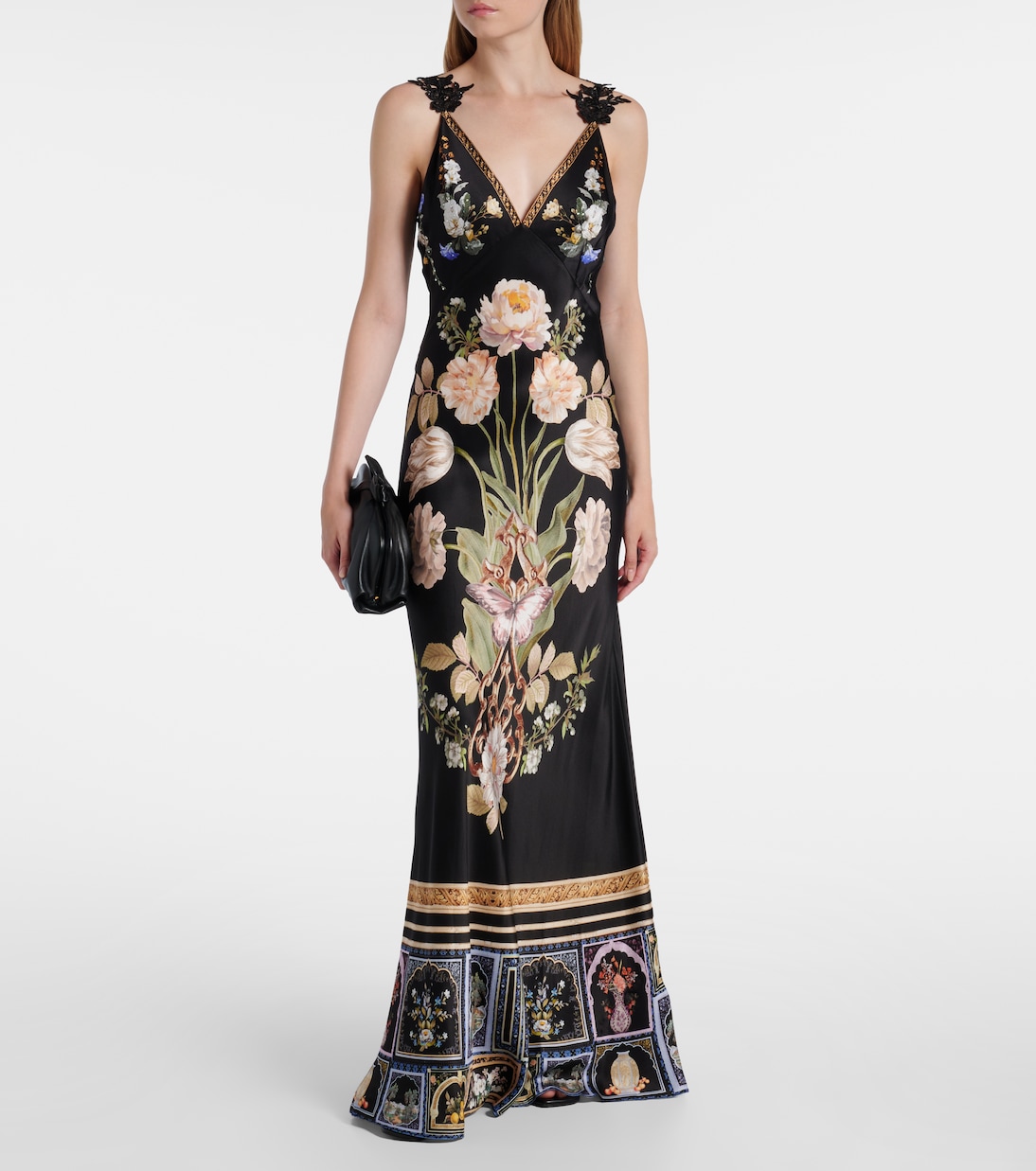 Robe longue Ottoman Elegance en soie à fleurs | Camilla