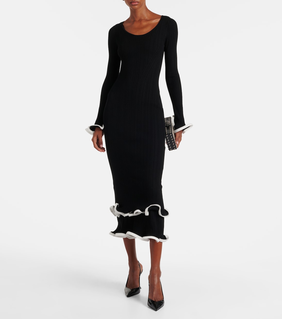 Vestido midi Solani de punto acanalado | Simkhai